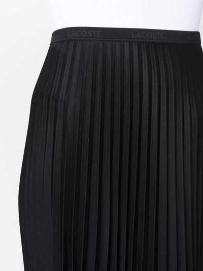 Lacoste Logo-waistband Pleated Skirt In Black