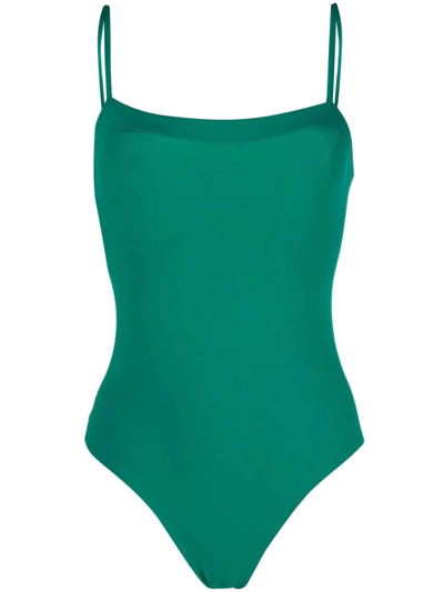 Shop Eres Aquarelle Spaghetti Strap Swimsuit In Green