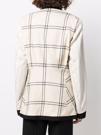 Maison Margiela Reversible Checked Virgin Wool Jacket In Neutrals