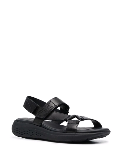 Geox Spherica Touch Strap Sandals In Black