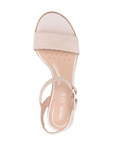 Geox Waurely Suede Ankle-strap Sandals In Pink
