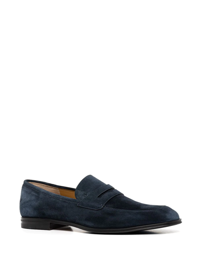 Bally Webb Suede Loafers In Blue | ModeSens