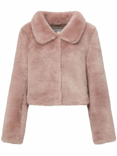 Shop Unreal Fur Tirage Cropped Faux Fur Jacket In Pink