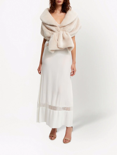 Shop Unreal Fur Champagne Faux-fur Shawl In Neutrals