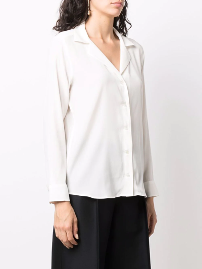 Shop Paula Long-sleeve Silk Shirt In White