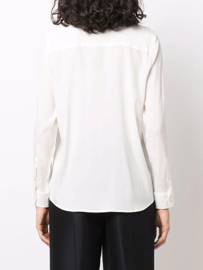 Shop Paula Long-sleeve Silk Shirt In White