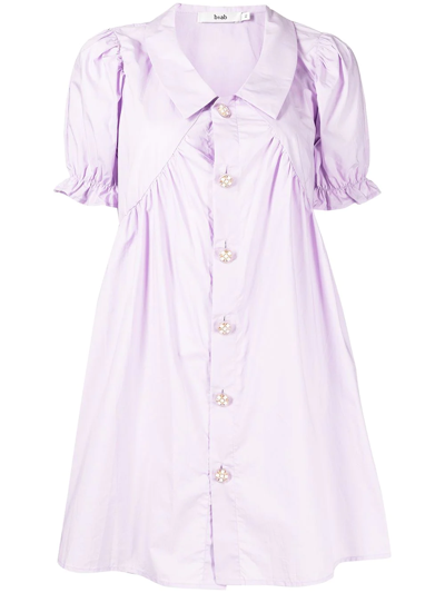 Shop B+ab Smocked Shirt Dress In Purple