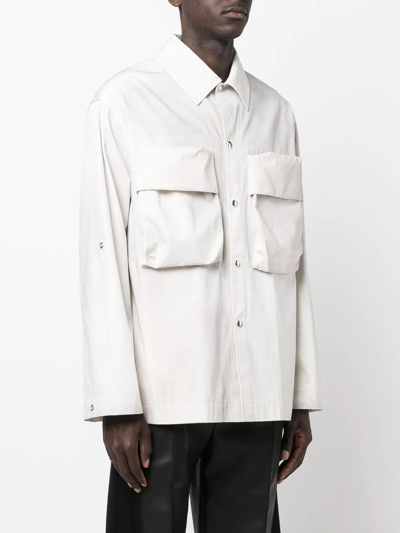 Oamc Chest Pockets Buttoned Overshirt In Grey