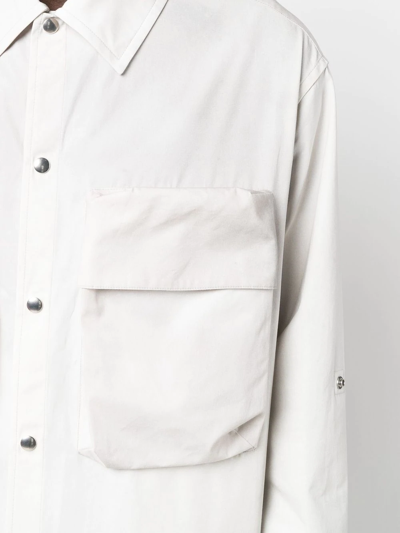 Oamc Chest Pockets Buttoned Overshirt In Grey