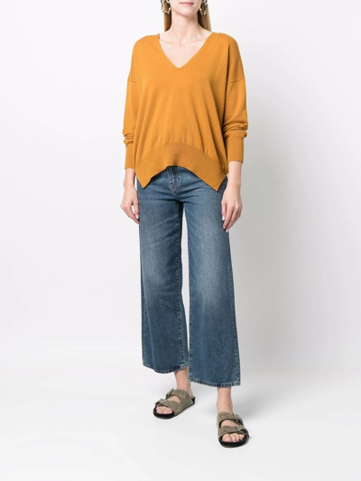 Paula V-neck Cashmere Jumper In Yellow