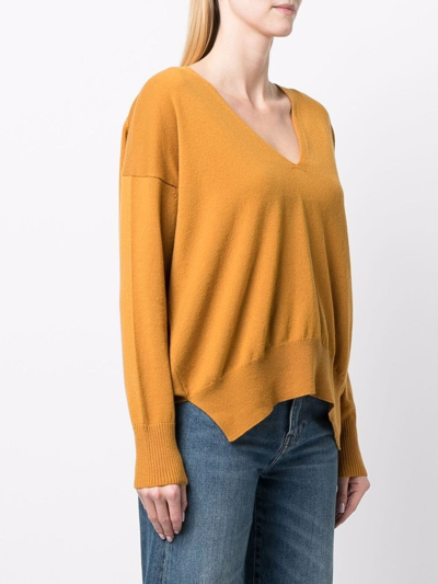 Paula V-neck Cashmere Jumper In Yellow