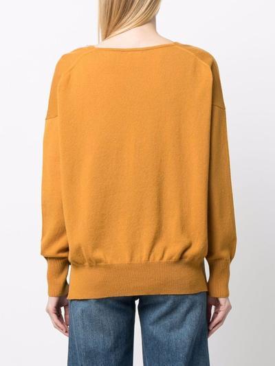 Shop Paula V-neck Cashmere Jumper In Yellow