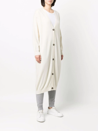 Paula V-neck Cashmere Cardi-coat In White