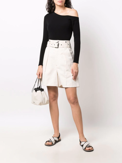Paula Cold-shoulder Knit Jumper In Black