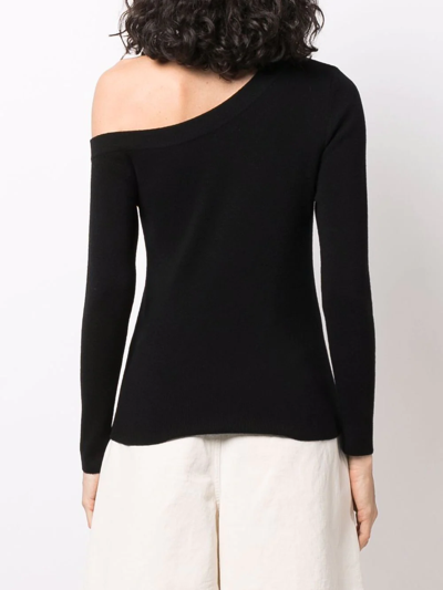 Paula Cold-shoulder Knit Jumper In Black