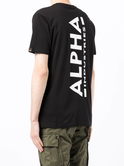 Shop Alpha Industries Logo-print Short-sleeve T-shirt In Black