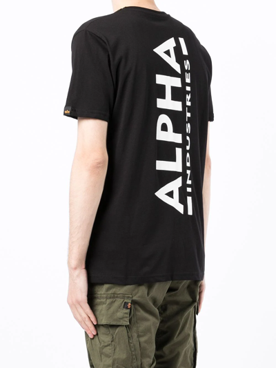 Alpha Industries Logo-print Short-sleeve T-shirt In Black