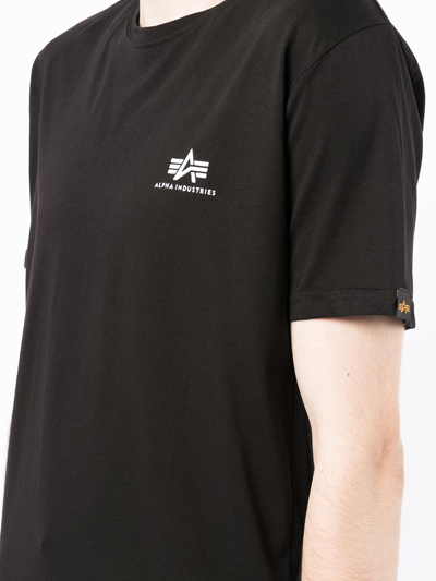 Shop Alpha Industries Logo-print Short-sleeve T-shirt In Black