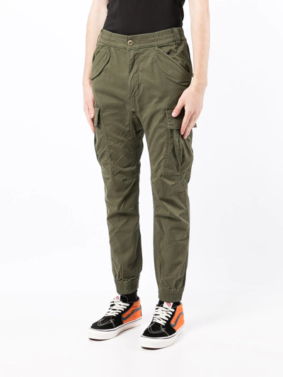 Alpha Industries Fitted Cargo Trousers In Green