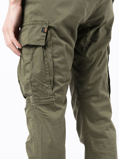Alpha Industries Fitted Cargo Trousers In Green