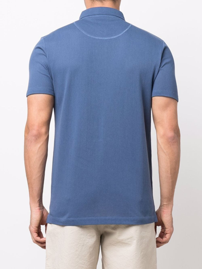 Shop Sunspel Pocket Cotton Polo Shirt In Blue
