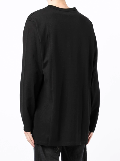 Shop Yohji Yamamoto Round-neck Long-sleeve T-shirt In Black