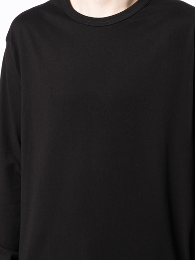 Shop Yohji Yamamoto Round-neck Long-sleeve T-shirt In Black