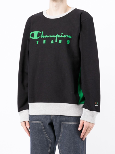 Shop Denim Tears X Champion Logo-print Sweatshirt In Black