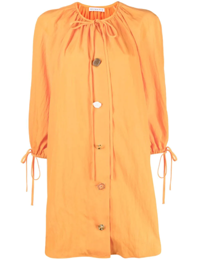 Shop Rejina Pyo Scout Signature Button Dress In Orange