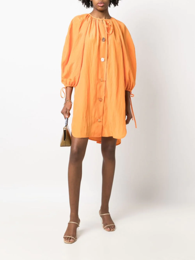 Shop Rejina Pyo Scout Signature Button Dress In Orange