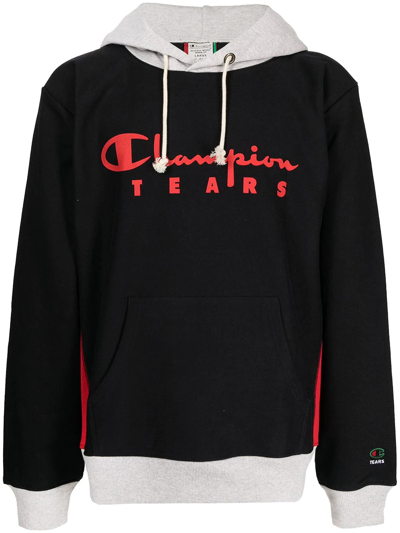 Shop Denim Tears Logo-print Hoodie In Black