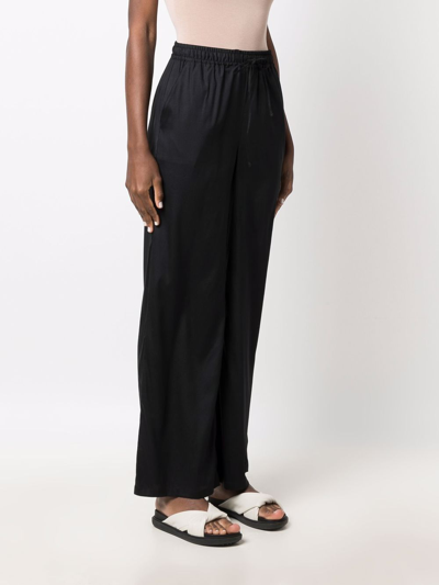 Shop Paula Stretch-silk Trousers In Black