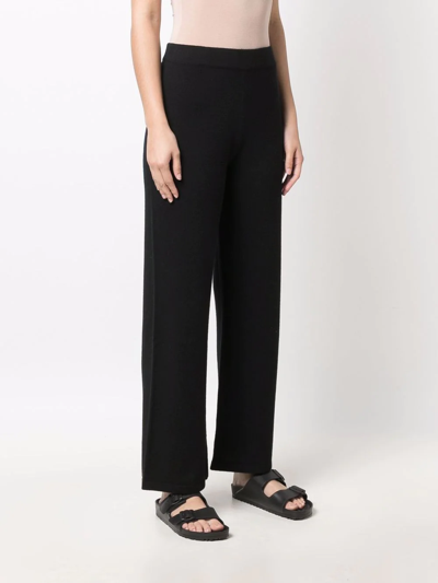 Shop Paula Ribbed Cashmere Trousers In Black