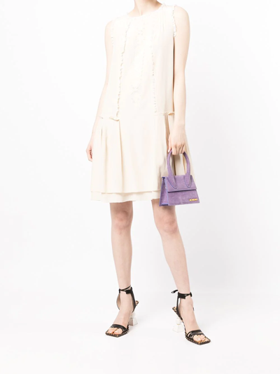 Shop Shiatzy Chen Silk Lace Panelled Dress In Neutrals