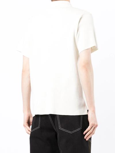 Shop Jacquemus Fine-ribbed Polo Shirt In White