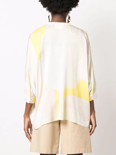 Shop Ivi Graphic-print Blouse In Yellow