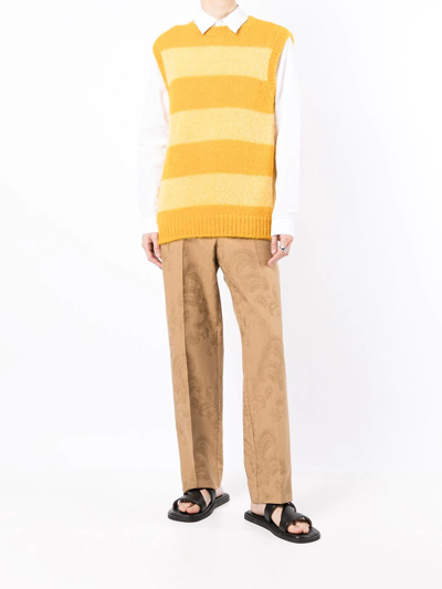 Shop Erdem Sleeveless Crew Neck Jumper In Yellow