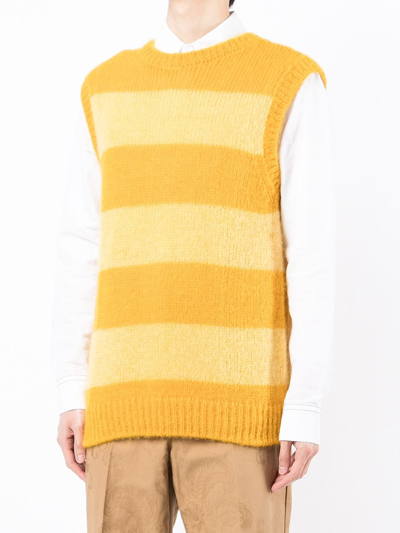 Shop Erdem Sleeveless Crew Neck Jumper In Yellow