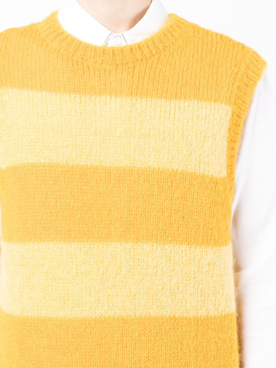 Shop Erdem Sleeveless Crew Neck Jumper In Yellow