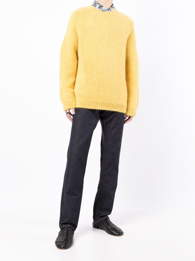 Shop Erdem Long-sleeve Knitted Jumper In Yellow