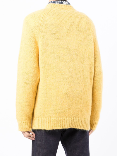 Shop Erdem Long-sleeve Knitted Jumper In Yellow