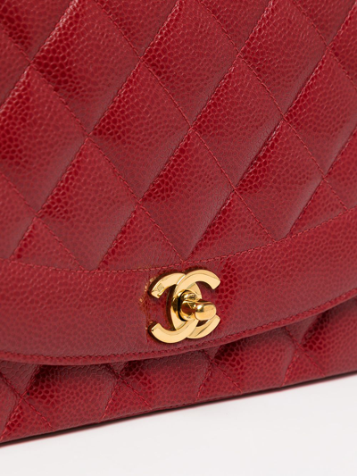Pre-owned Chanel Medium Diana Shoulder Bag In Red