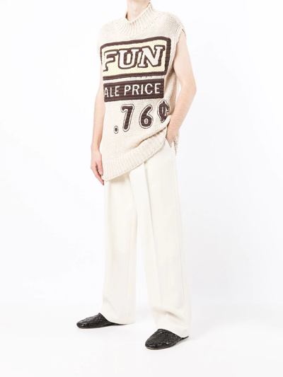 Shop Jil Sander 'fun' Chunky Knitted Vest In Skin Tones