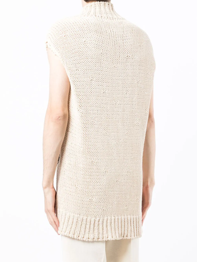 Shop Jil Sander 'fun' Chunky Knitted Vest In Skin Tones