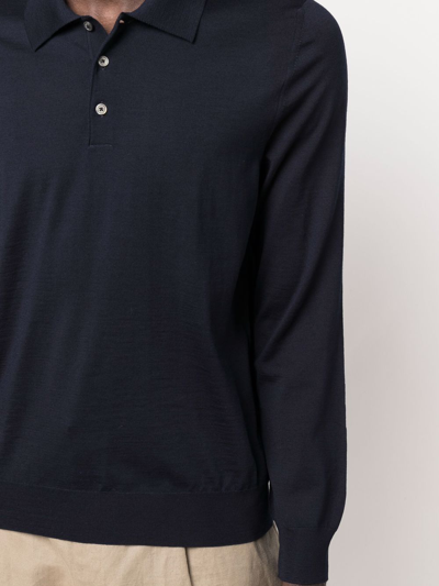 Shop Corneliani Knitwear Polo Shirt In Blue