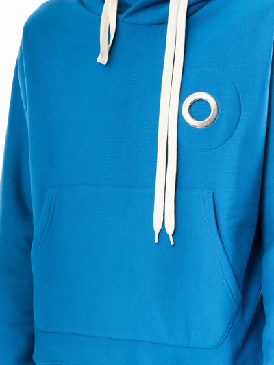 Shop Craig Green Eyelet-embellished Fleece Hoodie In Blue