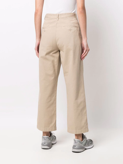 Shop Carhartt Cara Pleated Straight-leg Trousers In Neutrals