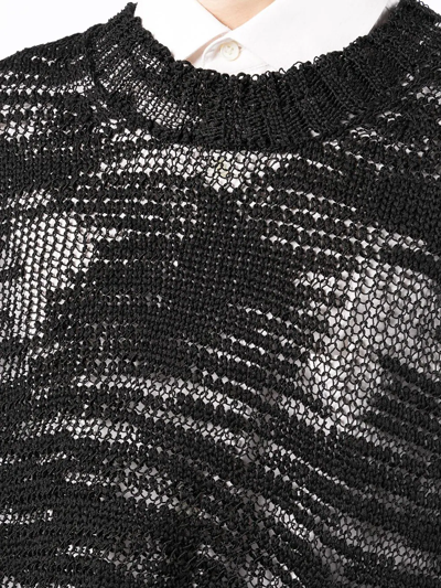 Shop Yohji Yamamoto Asymmetric Knitted Vest In Black