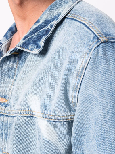424 Blue Distressed Denim Jacket In Blue