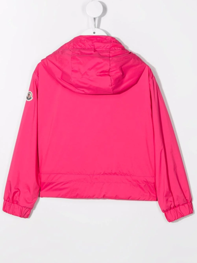 Shop Moncler Hooded Lightweight Rain Jacket In Pink